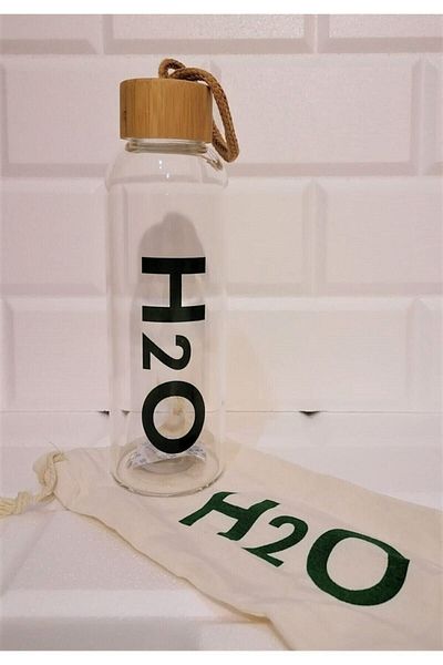 Tohana H2o Borosilicate Glass Flask with Bamboo Lid 600 ml
