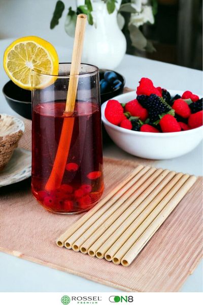 Rossel Premium Bamboo Straw 10pcs
