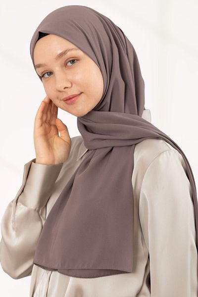 hijabchi Εισαγόμενο Μεταξωτό Σάλι Medine Soie De Medine Medinasilk Σάλι βραδινό φόρεμα - Tan