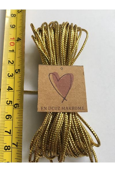 Makromİps Βοηθητικό σχοινί Macrame (10 μέτρα) Χρυσό Glitter Gold Monofil Στολίδι Συσκευασία Μπρελόκ Rainbow Rope
