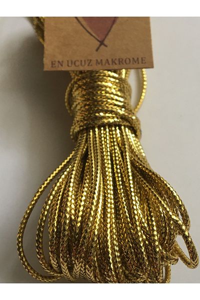 Makromİps Βοηθητικό σχοινί Macrame (10 μέτρα) Χρυσό Glitter Gold Monofil Στολίδι Συσκευασία Μπρελόκ Rainbow Rope