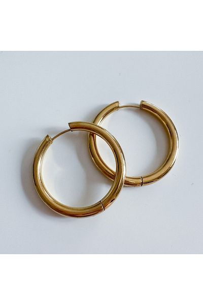 CHARMLUCKY Steel Hoop Earrings