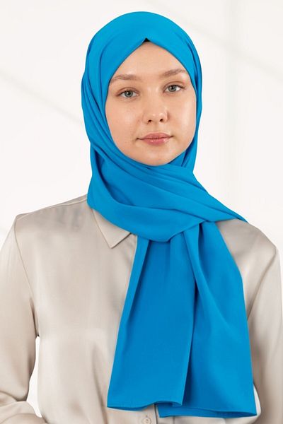 hijabchi Mătase Medina importată - Albastru electric