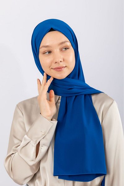 hijabchi Mătase Medina importată - Albastru de noapte