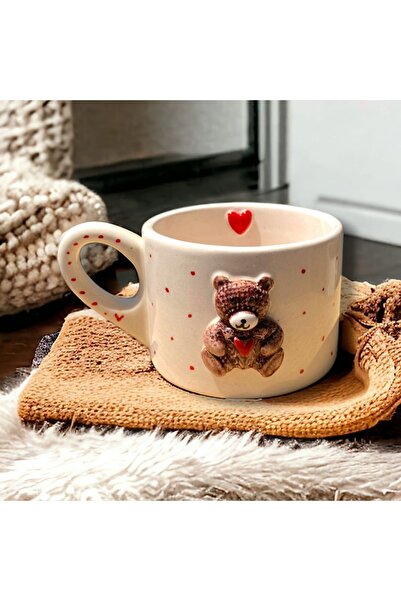 lotus seramik El Yapımı Ayıcık Seramik Kupa Bardak Teddy Bears | Ayıcık Tasarım | Çay Kahve Kupası