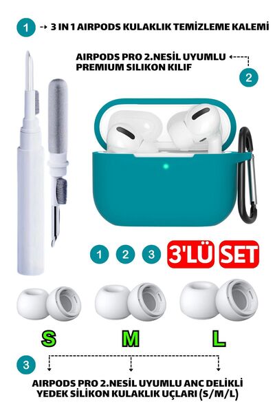 EWEC Pro 2.Nesil Uyumlu Silikon Kılıf, Anc Delik Yedek Silikon Uçları (S,M,L)...