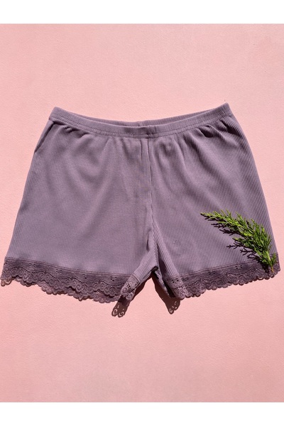MODALİNOSA 3-Piece Lace Camisole Boxer - Plum, Gray, Nude Colored Cotton Lycra Shorts