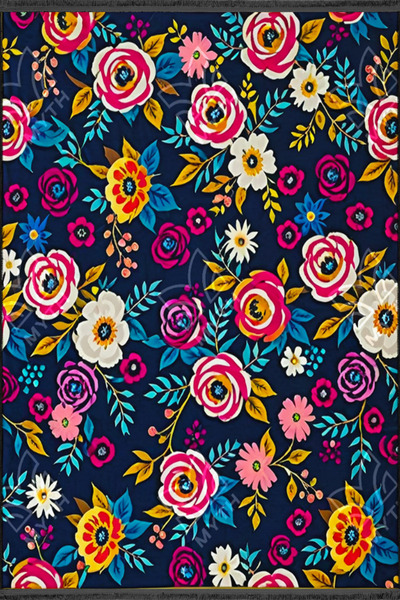 Rugs Modern Halı قاعدة منسوجة ذات طابع إبداعي متعدد الألوان مع زهور باللون ال...