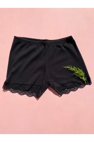 MODALİNOSA 6-Piece Cotton Lace Lycra Women's Boxers - Shorts (3 Black - 3 White)