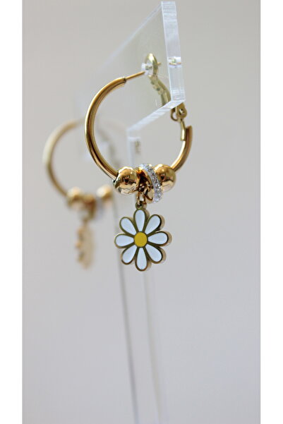 nevamor أقراط متدلية من الفولاذ باللون الذهبي ديزي