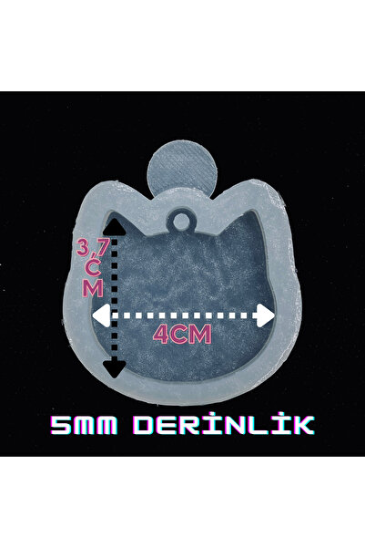 Aj Resincraft Epoksi Silikon Kalıp / Kedi Figürlü Künye,isimlik / Kedi Künye