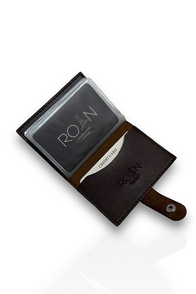 Roan Веган Прозрачен Картодържател и Портфейл с Кожен Вид, Домашно Произведено, 10 Броя с Прозрачни Джобове за Карти!