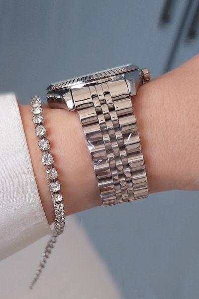 Daniel Klein 35 mm Women's Metalic Jewelled Bracelet Wrist Watch - Gift Bracelet