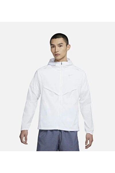 Nike Чоловіча куртка Nike Windrunner - біла, компактна, на повній блискавці, відновлювана куртка для бігу