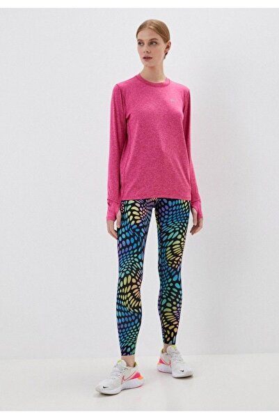 Nike Dri-Fit Run Division Printed Mid-Rise Running Renkli Kadın Tayt