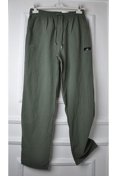 elma abone Lace-Up Denim Washed Trousers