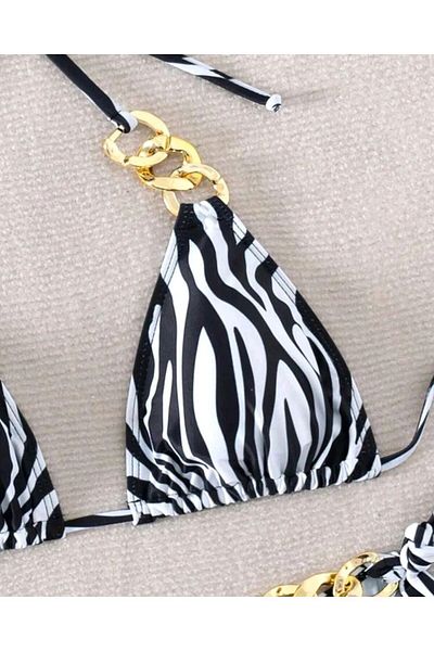 ZEKAS FASHION Λεπτομερές μοντέλο μπικίνι Zebrano Chain