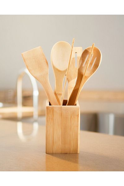 Serin Bardak 6 Piece Bamboo Spoon Set