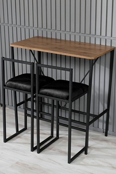 Armadeko Bar Masa Sandalye Takımı Metal Ikili Ada Mutfak Yemek Masası Otel Kafe Restoran