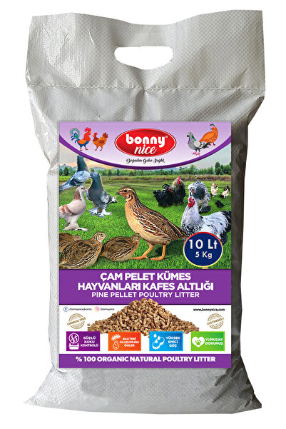 Bonny Nice Bıldırcın Güvercin Süs Tavukları Kafes Altlığı 5 Kg 10 Lt