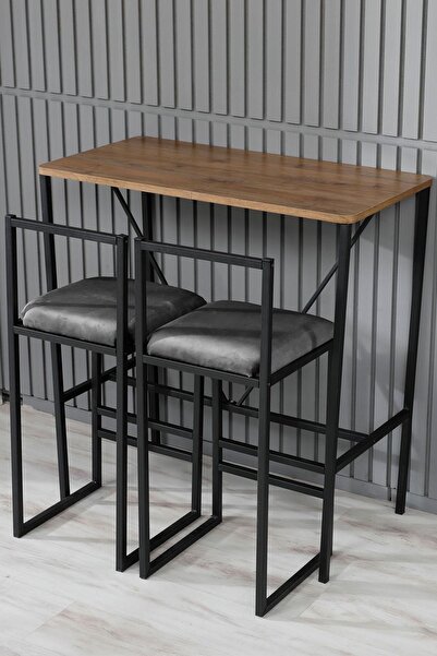 Armadeko Bar Masa Sandalye Takımı Metal Ikili Ada Mutfak Yemek Masası Otel Ka...