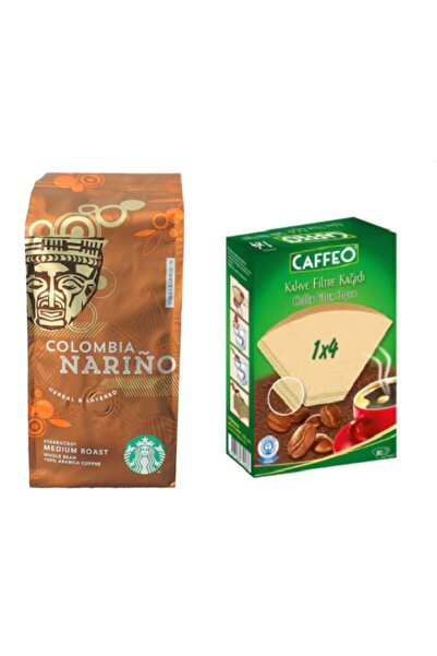 Starbucks كافيه كولومبيا فلتر قهوة 250 جرام + ورق فلتر قهوة رقم 4/80 قطعة