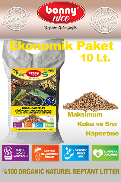 Bonny Nice Doğal Çam Pellet Sürüngen Taban Malzemesi 5 kg 9 lt