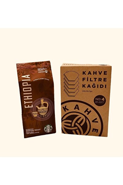 Starbucks قهوة إثيوبية مطحونة بالفلتر 250 جرام + ورق قهوة فلتر 1x4 80 قطعة