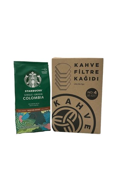 Starbucks Colombia Origin Ground Filter Coffee 200 Gr + Filter Coffee Paper 1...