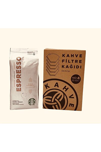 Starbucks قهوة اسبريسو روست مفلترة 250 جرام + ورق قهوة مفلتر 1x4 80 قطعة