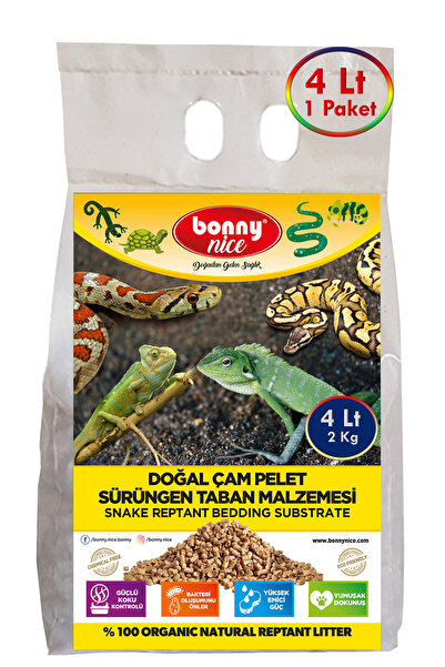Bonny Nice Doğal Çam Pellet Sürüngen Taban Malzemesi 1.8 kg 3 L
