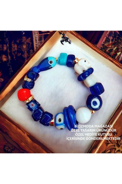 bizizmoda Cam Bodrum Boncuk Charm Murano Nazar Boncuk Bileklik Nazar Boncuklu Bileklik