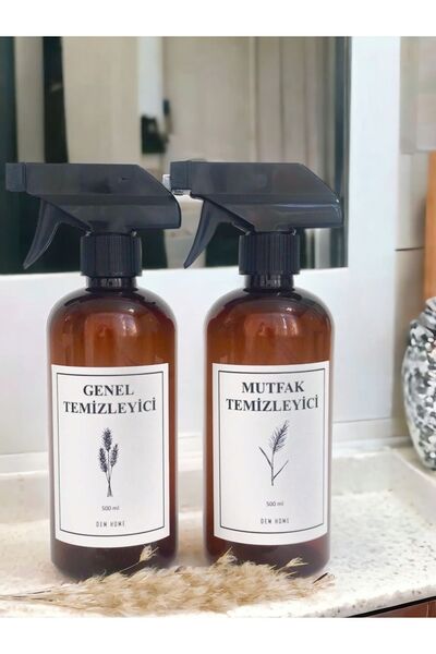 Dem Home Amber Cam Görünümlü Plastik Sabunluk Mutfak Ve Genel Temizleyici Spr...