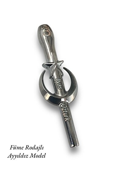 ByHediye Nargile Sipsi Gümüş Kaplama Füme AyYıldız Modeli Kişiye Özel