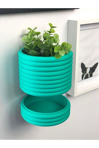 Plodna House Green Wall Mounted Plant Pot - Bubbles