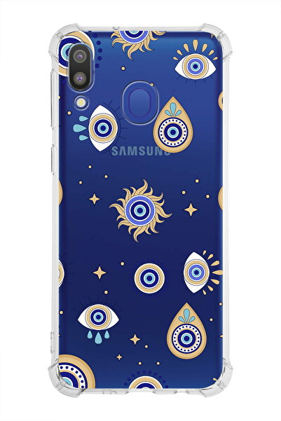 PrintiFy جراب PrinriFy Samsung Galaxy M20 متوافق مع Evil Eye Bead 5 مطبوع ومضاد للصدمات مع حماية للزوايا