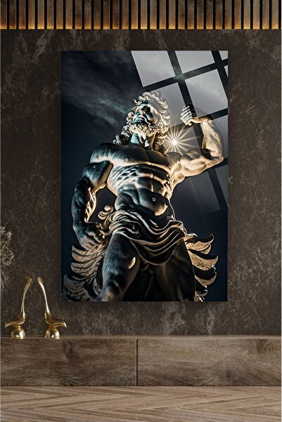 TAULART Bustul lui Zeus 4 mm Pictură de lux din sticlă temperată de înaltă de...