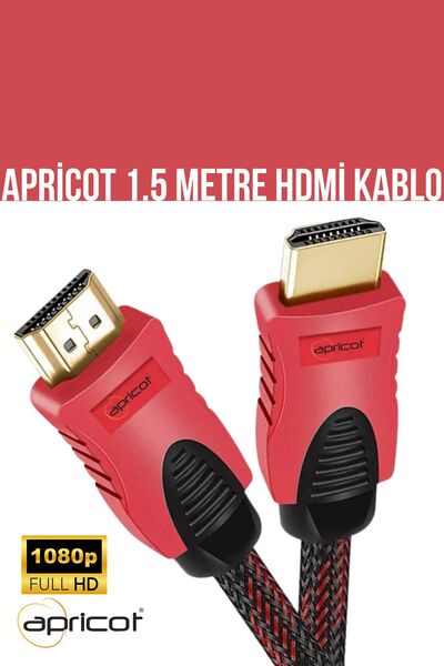 Apricot Ap-hdk1.5 Örgülü 1.5m Hdmı Kablo Full Hd Tv Monitör Uydu Alıcısı Pc U...