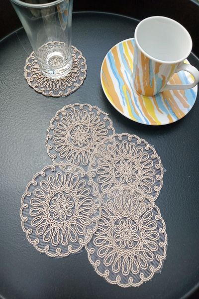 Emtory Home Салфетка за презентация Milan Model 6 Pieces Cup Side - Капучино коктейлна салфетка