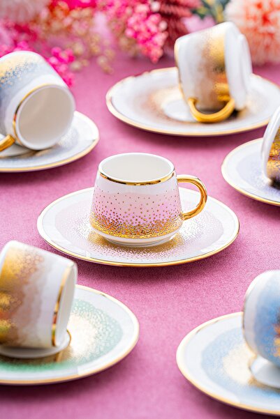 ACAR STD Aria 6 - طقم فناجين قهوة من البورسلين، كلاسيكي