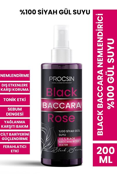 PROCSIN Black Baccara %100 Siyah Gül Suyu 200 ML