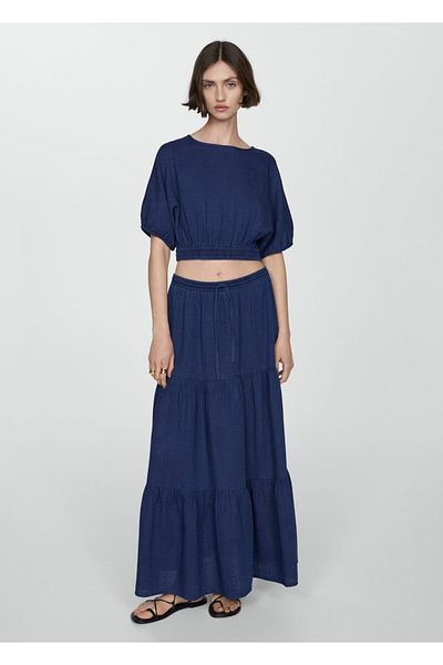 MANGO Woman Fusta lungă evazată din bumbac