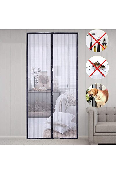 Genel Markalar Mıknatıslı Kapı Sinekliği Siyah 210 cm x 50 cm