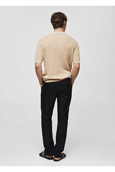 MANGO Man Perforated Knitted Polo Shirt