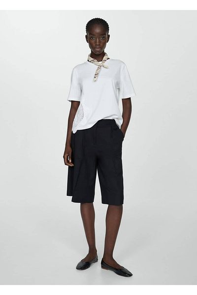 MANGO Woman Tricou cu detaliu brodat