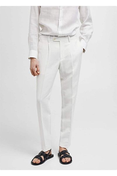 MANGO Man Kalhoty Slim Fit z bavlněného plátna