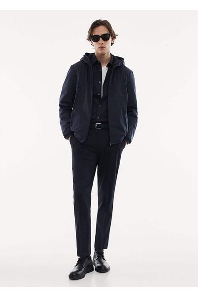 MANGO Man Padded waterproof hooded jacket
