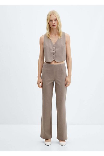 MANGO Woman Straight Cut Knitwear Trousers