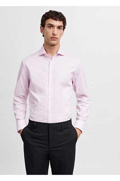 MANGO Man Slim Fit proužkovaná Twil košile s mikroproužkem