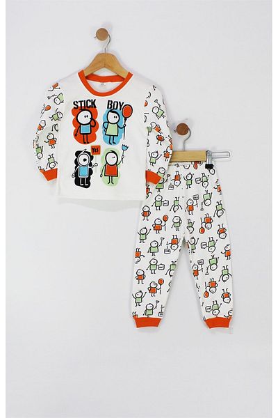 TRENDİMİZBİR Stick Boys Printed Pajama Set